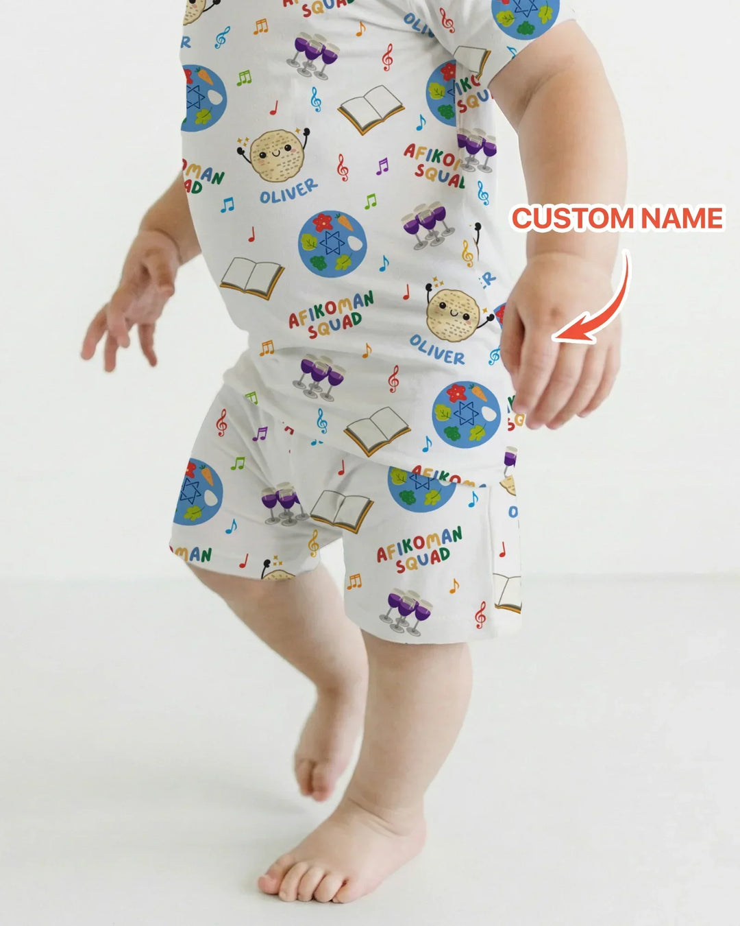 Zweiteiliges Pyjama-Set mit kurzen Ärmeln und Shorts im Sommer-Design