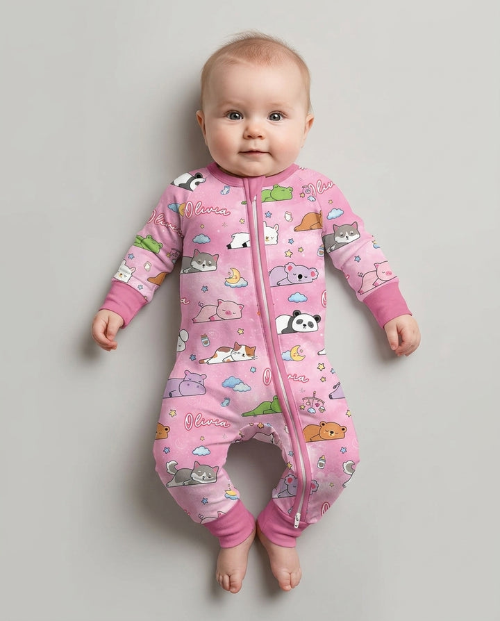 Custom Name Sleeping Cutie Bamboo Convertible Zippy
