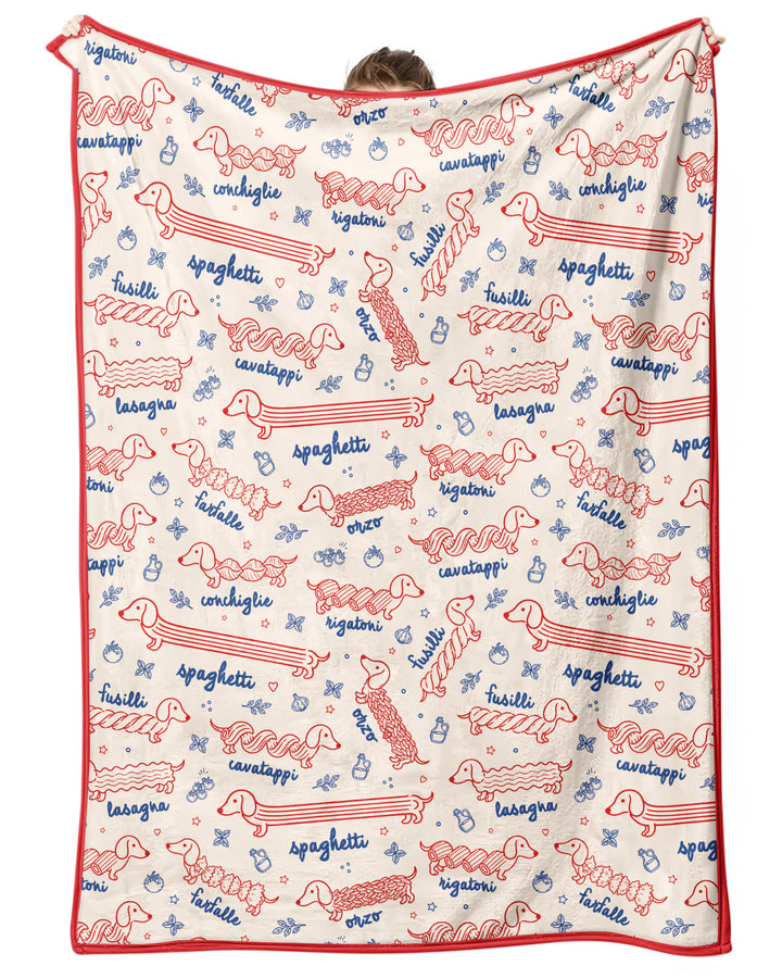 Dachshund Spagetti Bamboo Blanket