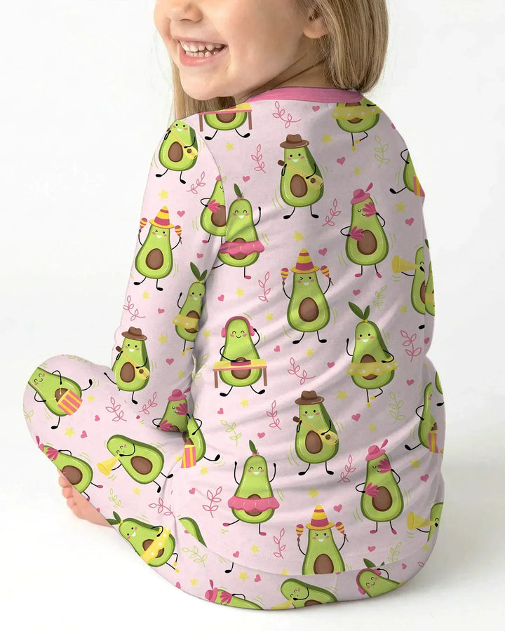 Zweiteiliges Langarm-Pyjama-Set mit Sommerfrüchten