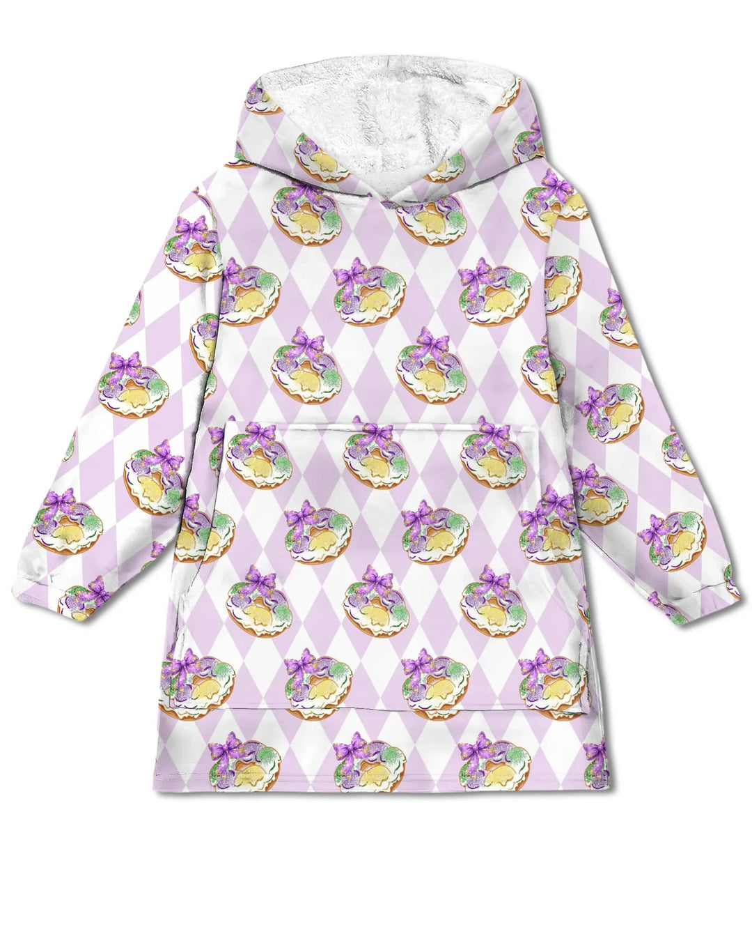 Mardi Gras Donut Tragbarer Bambus-Decken-Hoodie