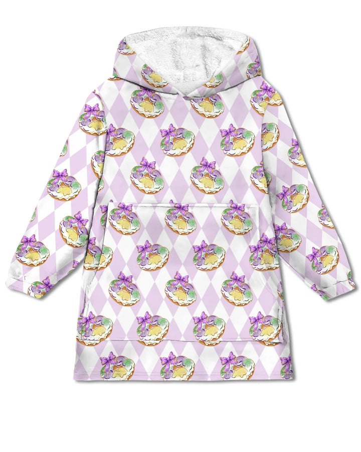 Mardi Gras Donut Tragbarer Bambus-Decken-Hoodie