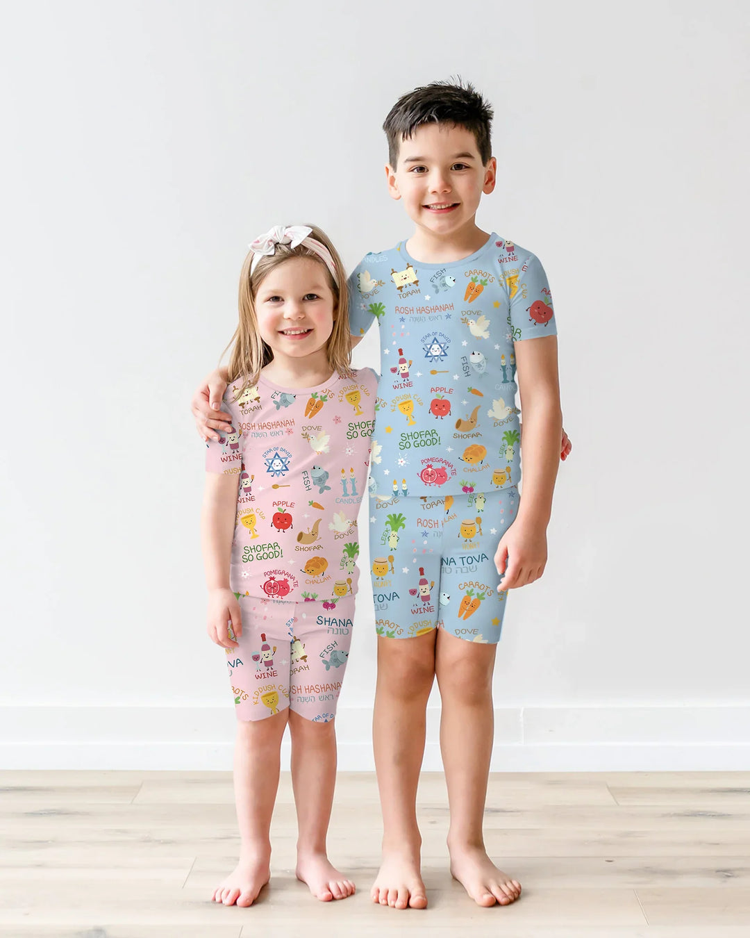 Schlafanzug-Set zweiteilig, kurze Ärmel, kurze Hose, Bambus