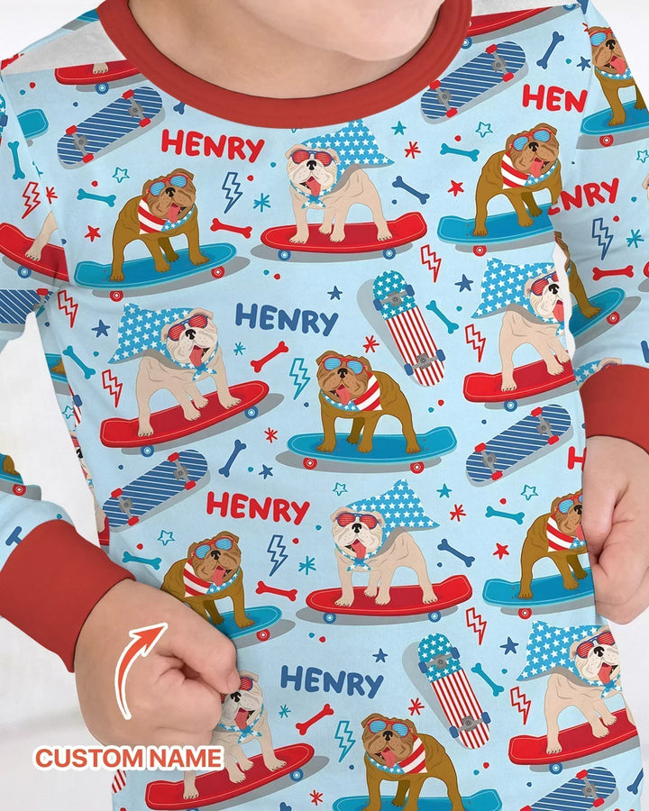 Zweiteiliges Langarm-Pyjama-Set mit Sommerfrüchten