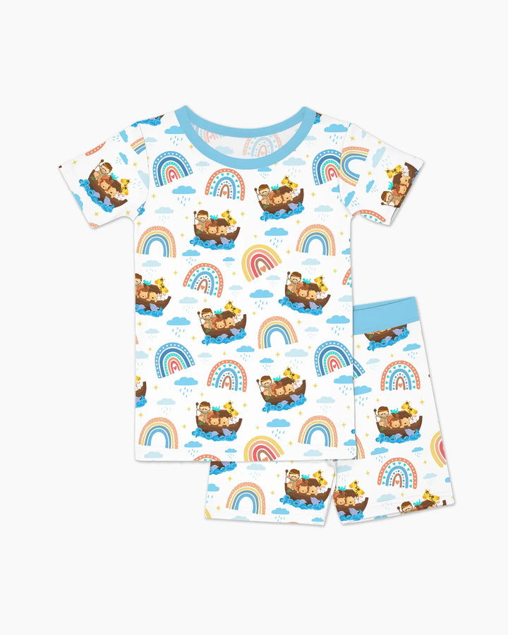 Template Zweiteiliges Pyjama-Set mit kurzen Ärmeln und Shorts