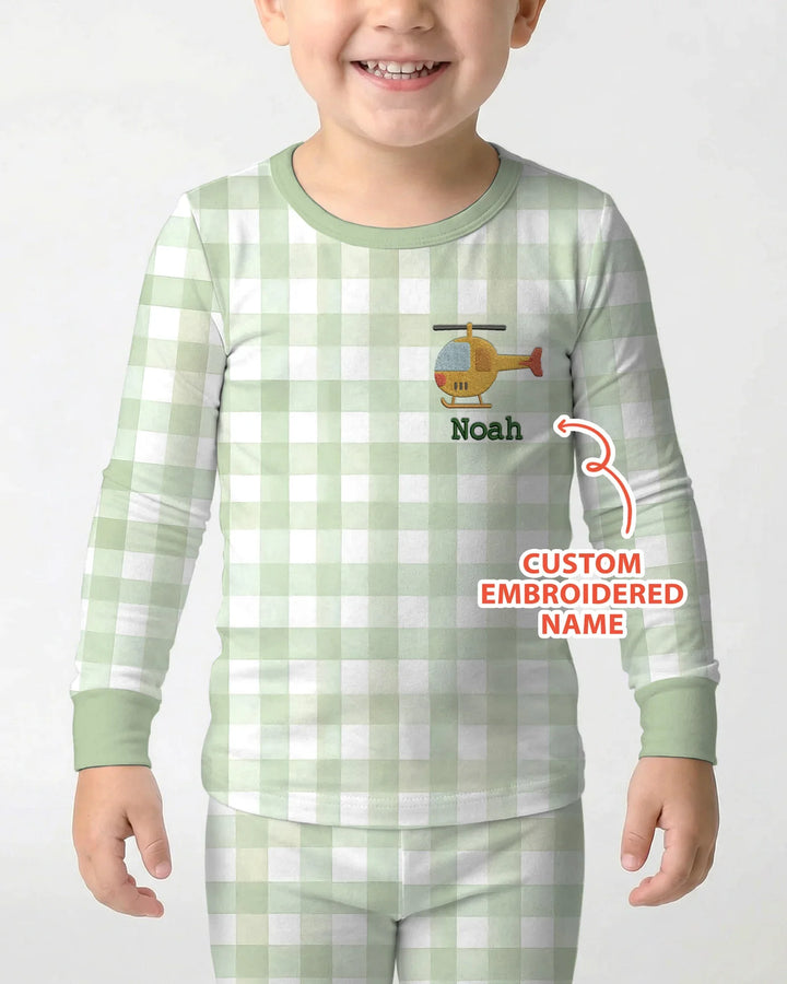 Zweiteiliges Langarm-Pyjama-Set mit Sommerfrüchten