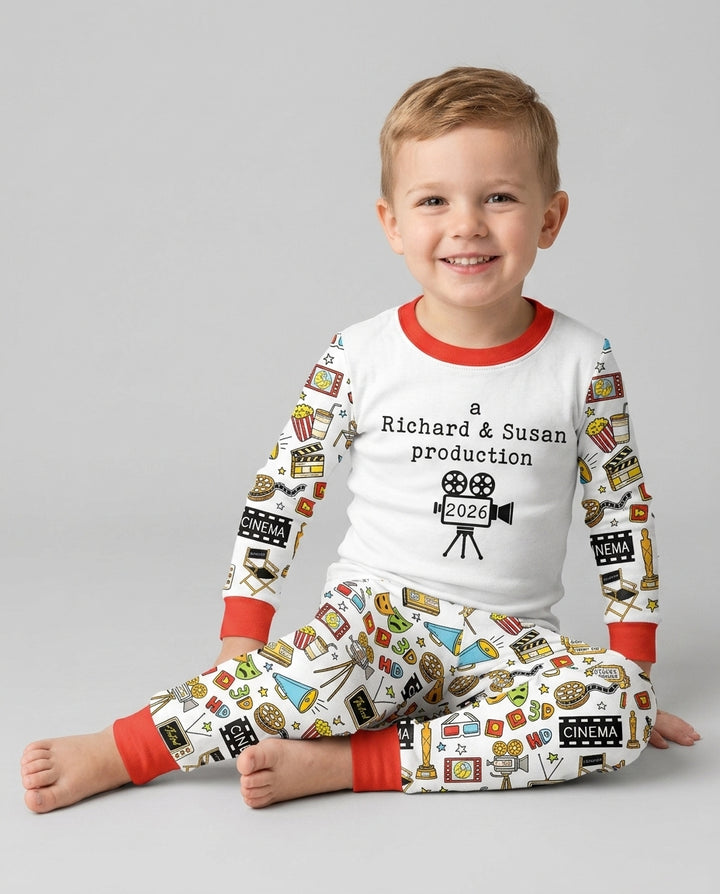Zweiteiliges Langarm-Pyjama-Set mit Sommerfrüchten