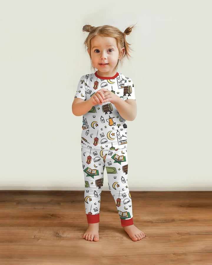 Ramadan Blessings Family Matching Bamboo Two Piece Short Sleeve Pajama Set