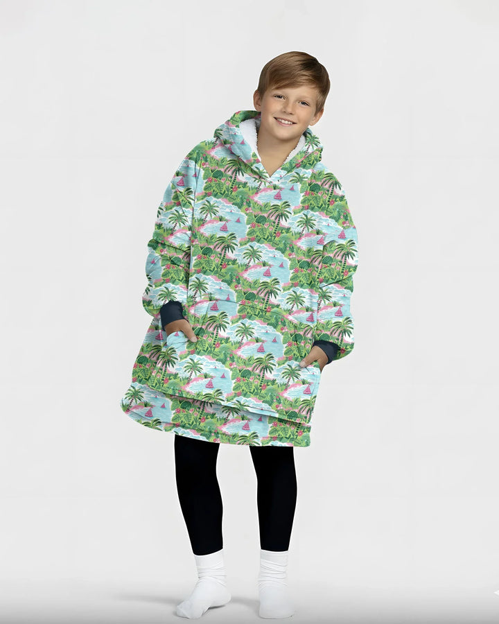 Preppy Coast Beach Club Tragbare Bambus-Deckenkapuzenjacke