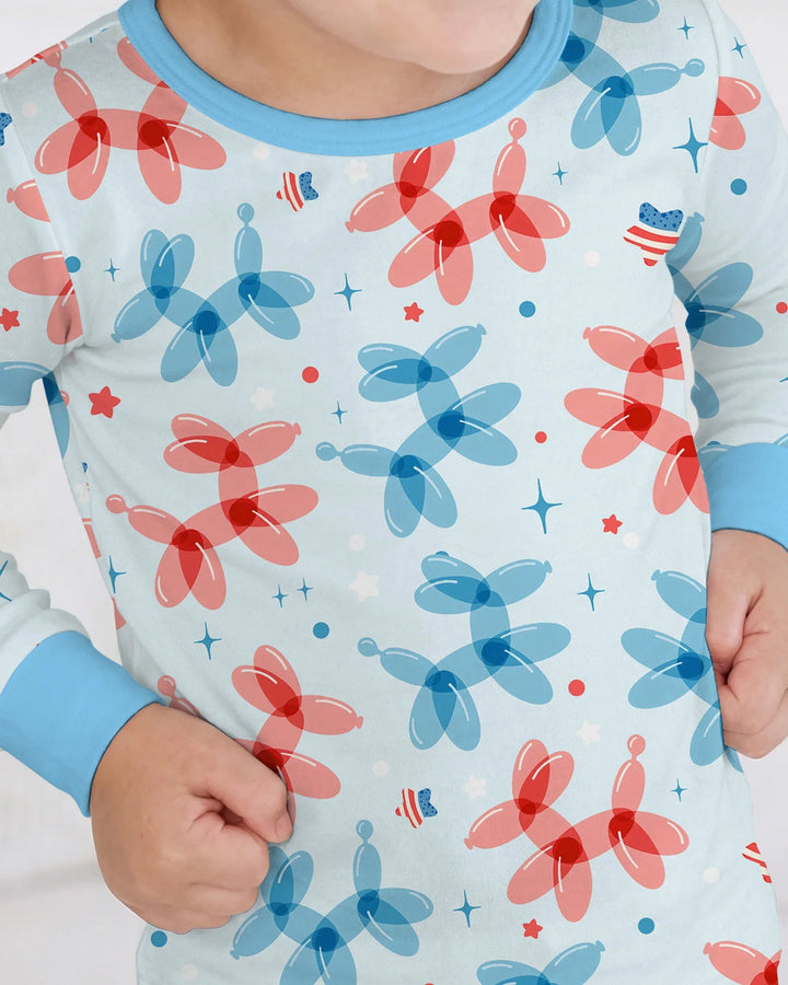 Zweiteiliges Langarm-Pyjama-Set mit Sommerfrüchten