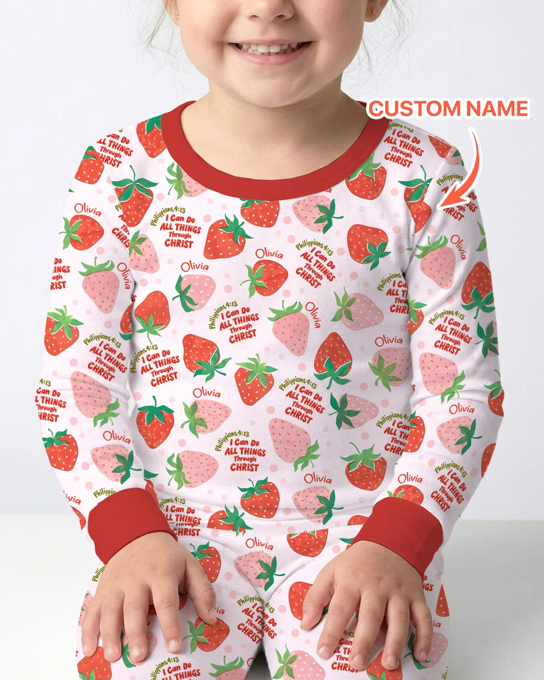 Zweiteiliges Langarm-Pyjama-Set mit Sommerfrüchten