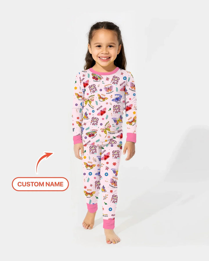 Zweiteiliges Langarm-Pyjama-Set mit Sommerfrüchten