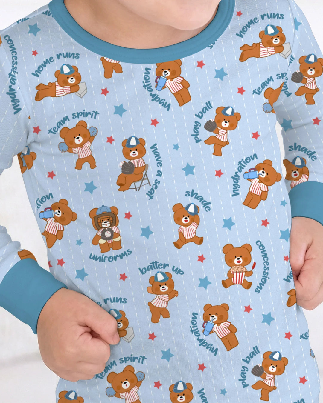 Born To Play Baseball Bamboo Two Piece Long Sleeve Pajama Set