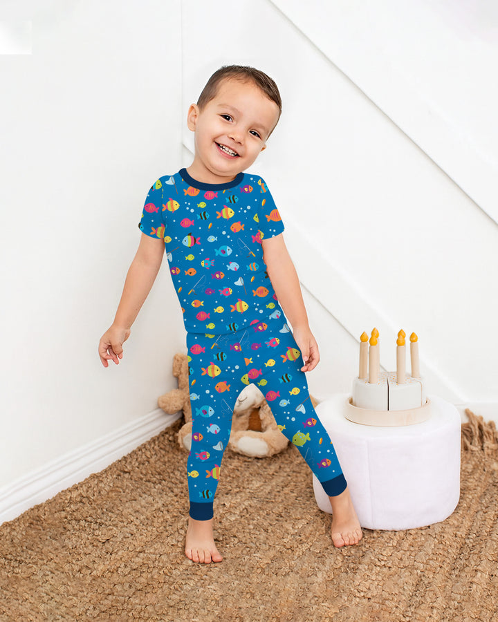 Little Fisher’s Adventure Bamboo Two Piece Short Sleeve Pajama Set
