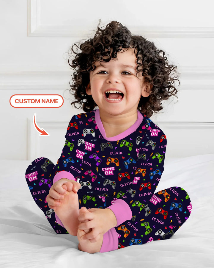 Zweiteiliges Langarm-Pyjama-Set mit Sommerfrüchten