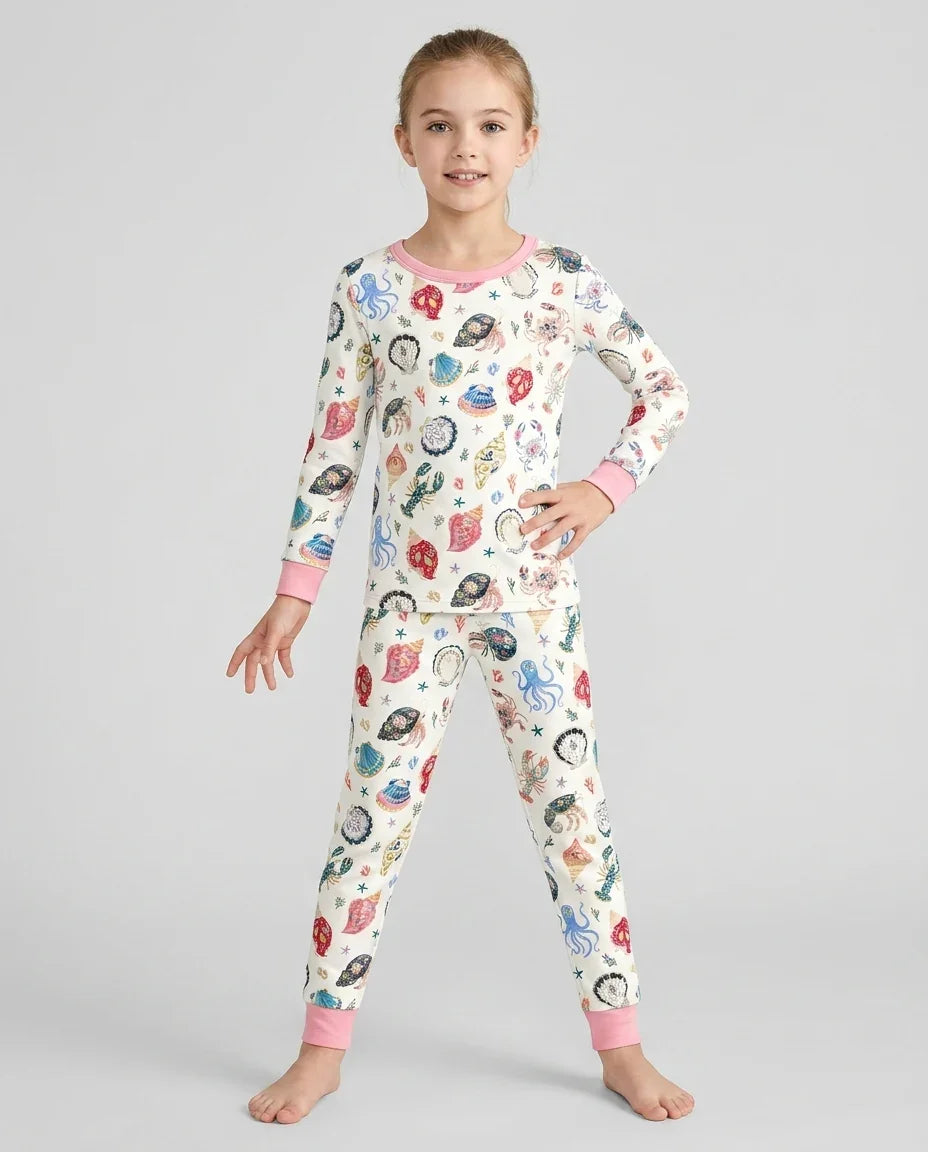 Preppy Coastal Bamboo Two Piece Long Sleeve Pajama Set
