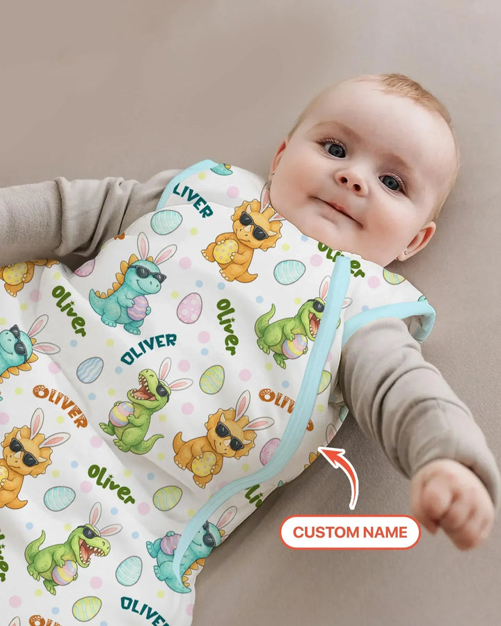 Custom Name Dinosaur on the Hunt Bamboo Sleep Bag