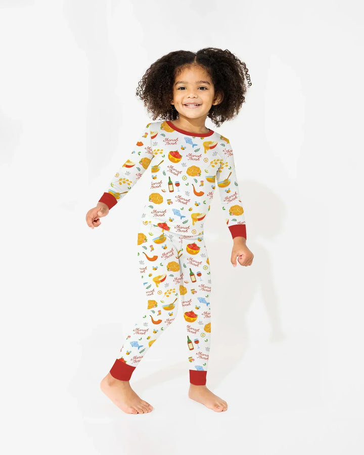 Zweiteiliges Langarm-Pyjama-Set mit Sommerfrüchten