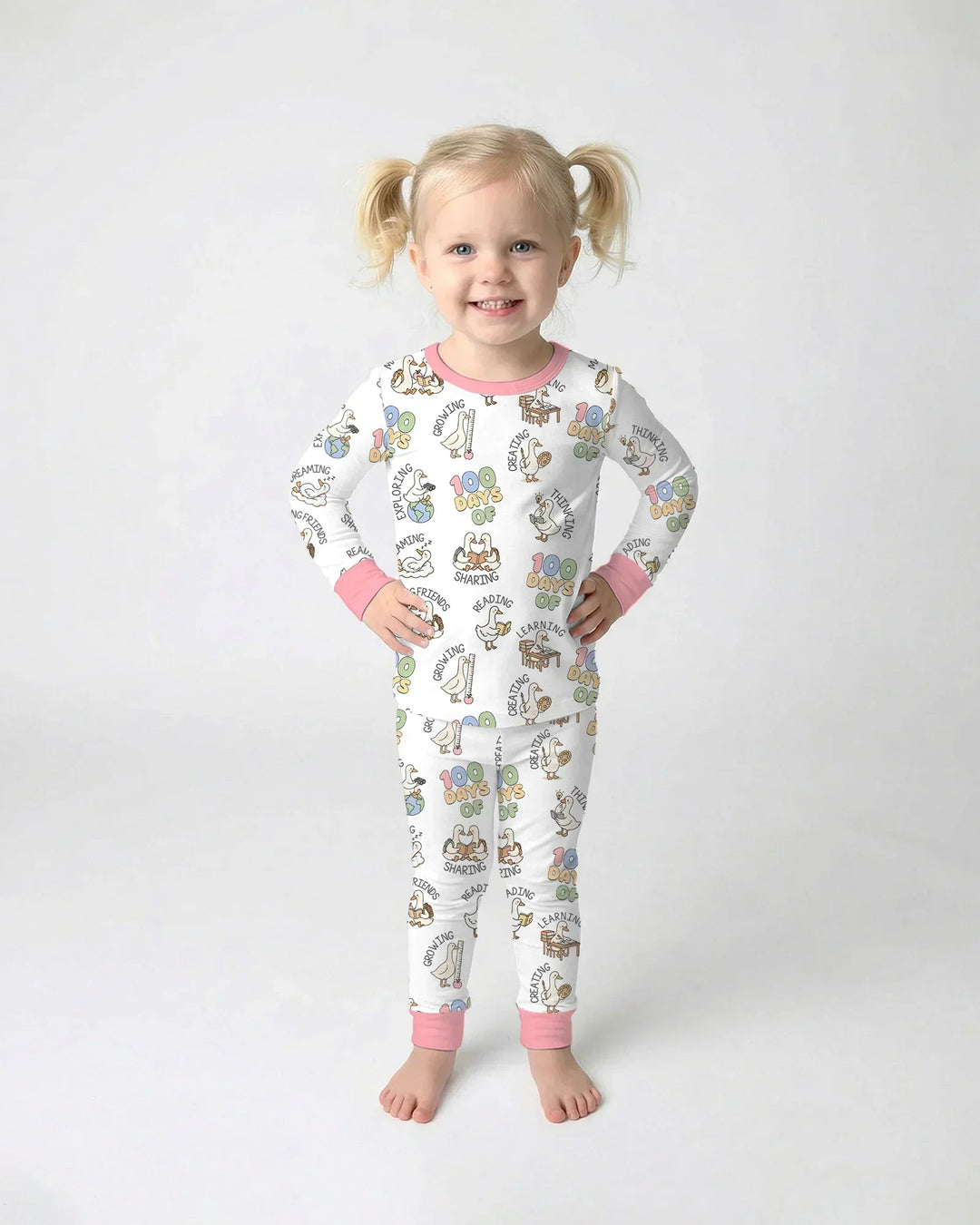 Zweiteiliges Langarm-Pyjama-Set mit Sommerfrüchten