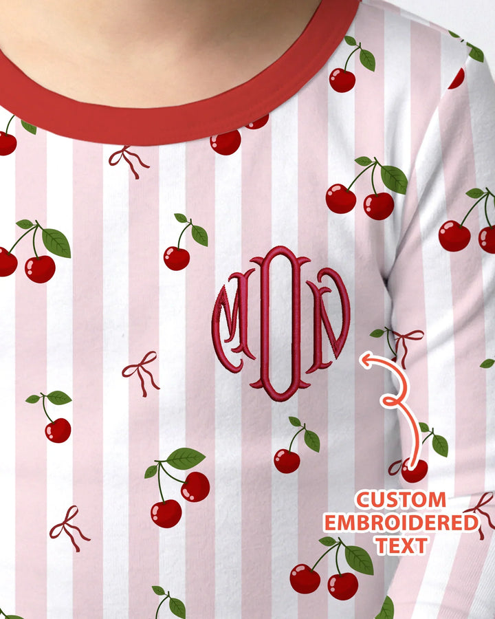 Zweiteiliges Langarm-Pyjama-Set mit Sommerfrüchten