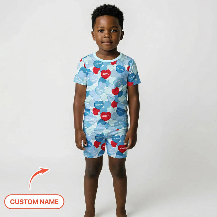 Zweiteiliges Pyjama-Set mit kurzen Ärmeln und Shorts im Sommer-Design