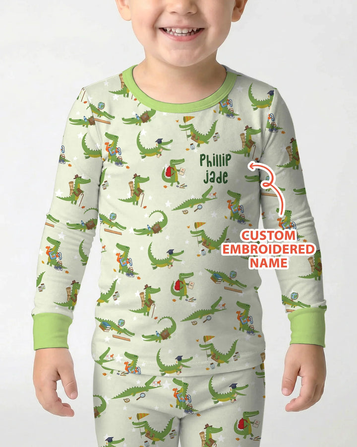 Zweiteiliges Langarm-Pyjama-Set mit Sommerfrüchten