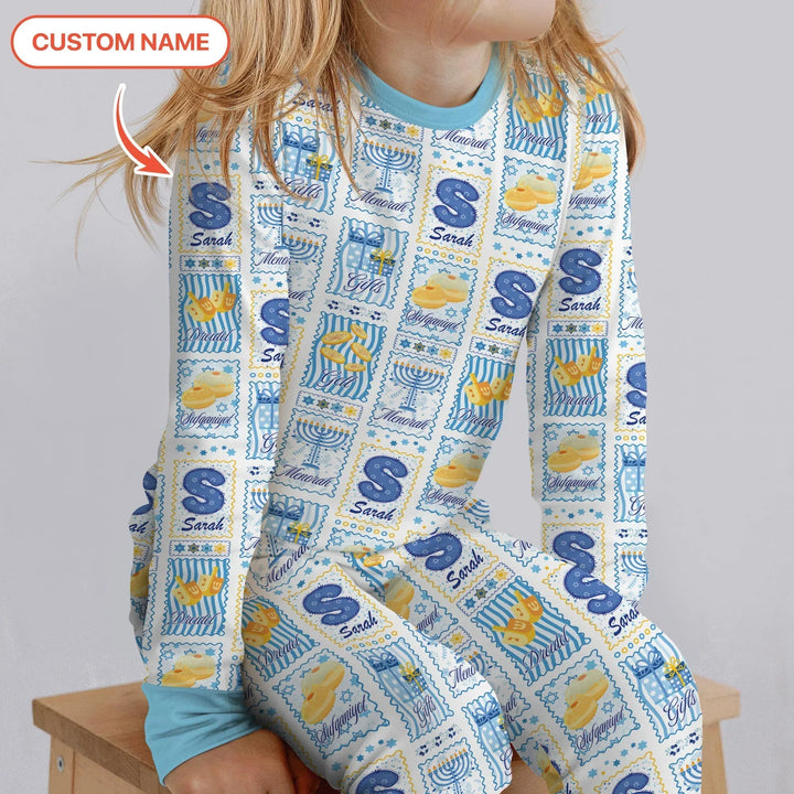 Zweiteiliges Langarm-Pyjama-Set mit Sommerfrüchten