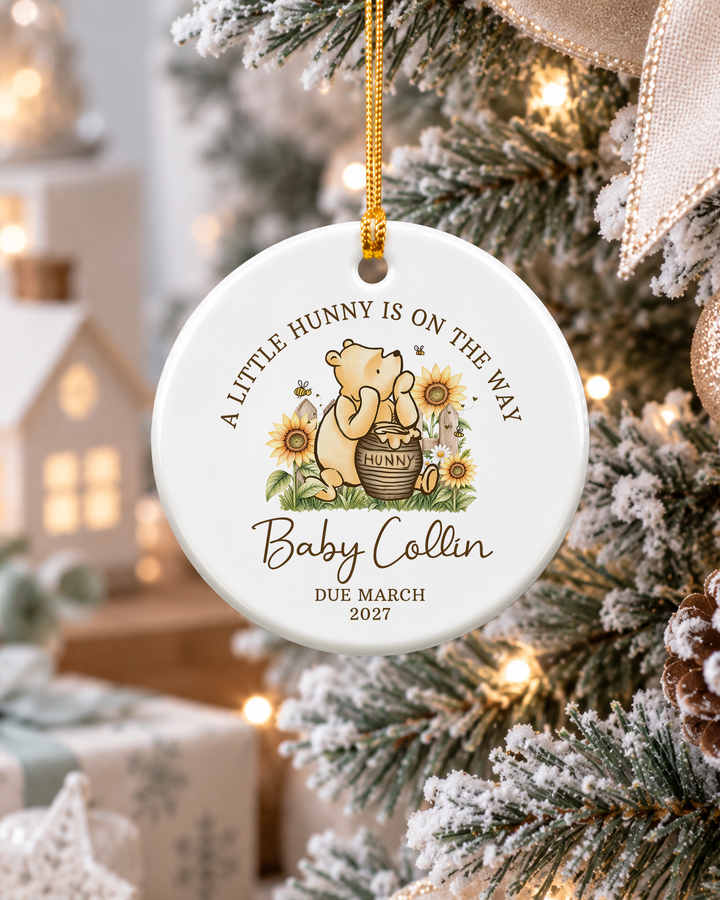 A Little Hunny Is On The Way Ceramic Ornament