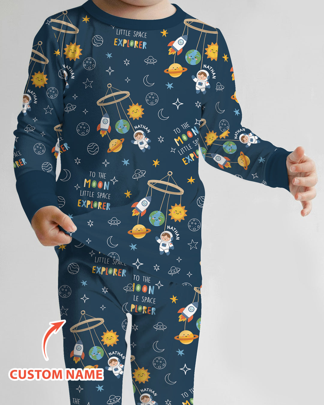 Zweiteiliges Langarm-Pyjama-Set mit Sommerfrüchten