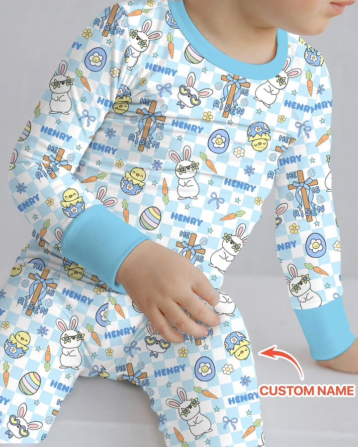 Zweiteiliges Langarm-Pyjama-Set mit Sommerfrüchten
