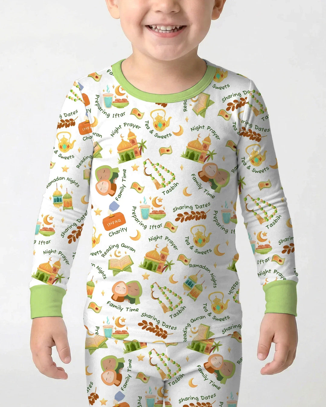Zweiteiliges Langarm-Pyjama-Set mit Sommerfrüchten
