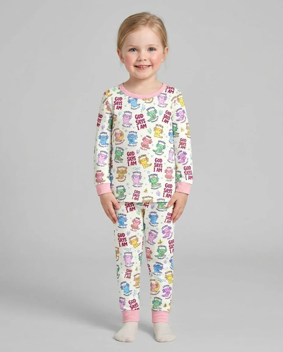 Zweiteiliges Langarm-Pyjama-Set mit Sommerfrüchten