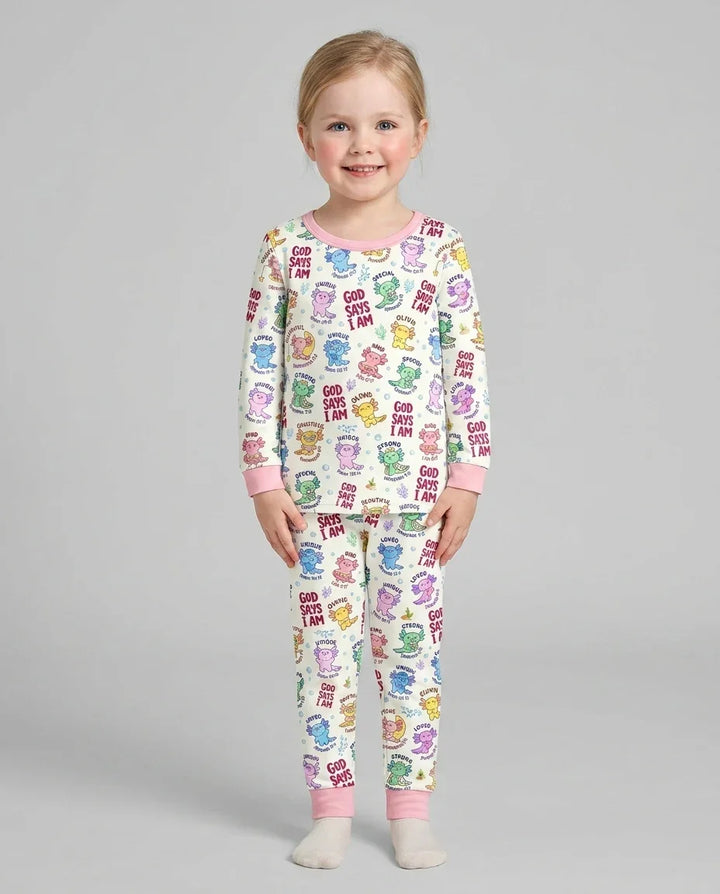 Zweiteiliges Langarm-Pyjama-Set mit Sommerfrüchten