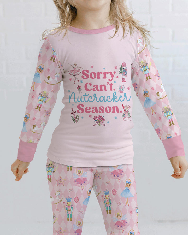 Sorry Can't Nutcracker Season Ballet Christmas Bamboo Two Piece Long Sleeve Pajama Set