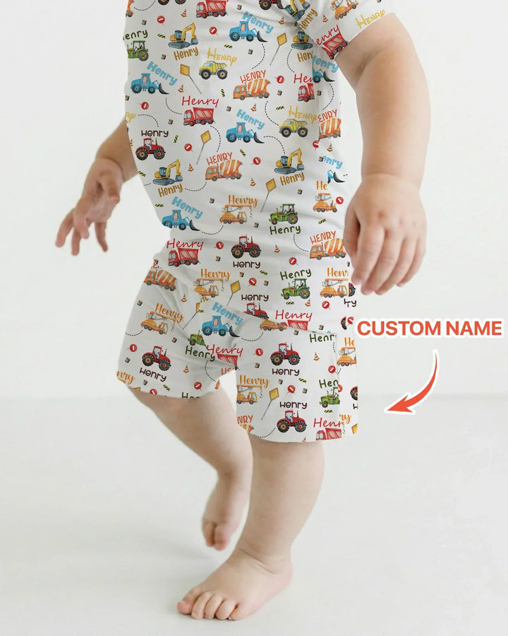 Zweiteiliges Pyjama-Set mit kurzen Ärmeln und Shorts im Sommer-Design