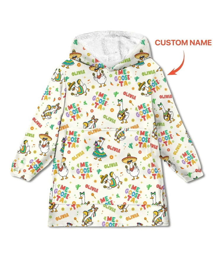 Custom name Me Goose-ta Bamboo Blanket Hoodie