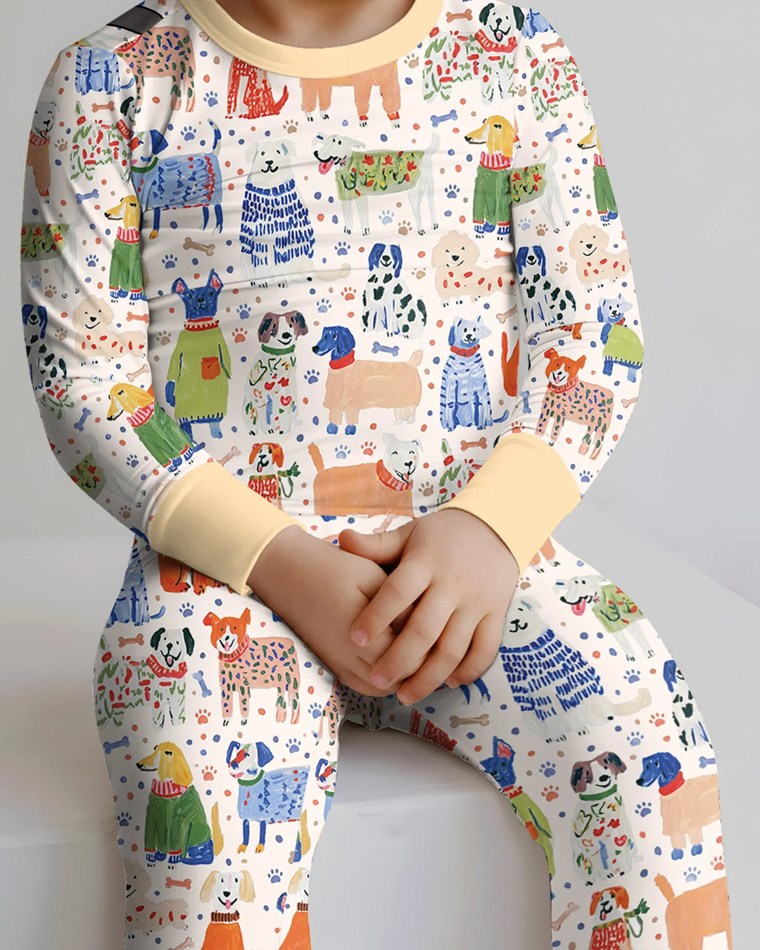 Whimsical Puppy Bamboo Two Piece Long Sleeve Pajama Set