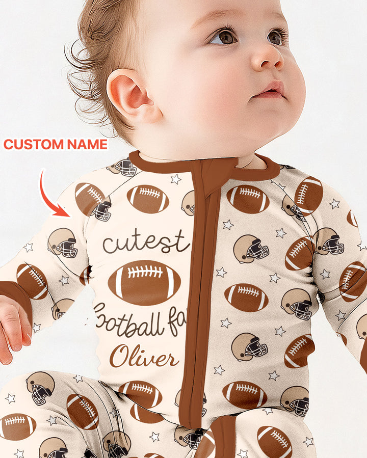 Custom Name Cutest Football Fan Bamboo Convertible Zippy