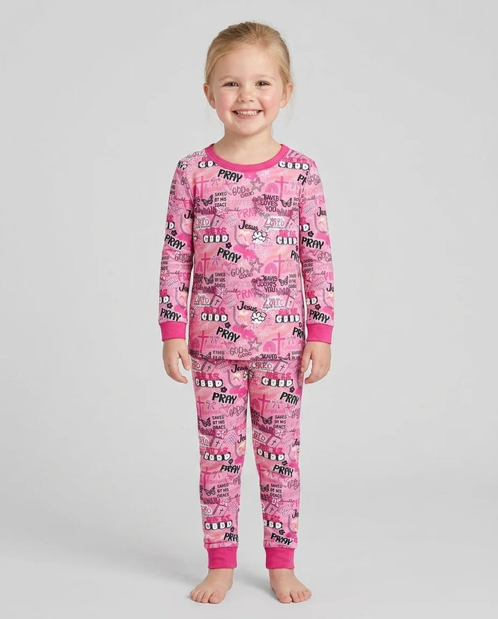 Zweiteiliges Langarm-Pyjama-Set mit Sommerfrüchten