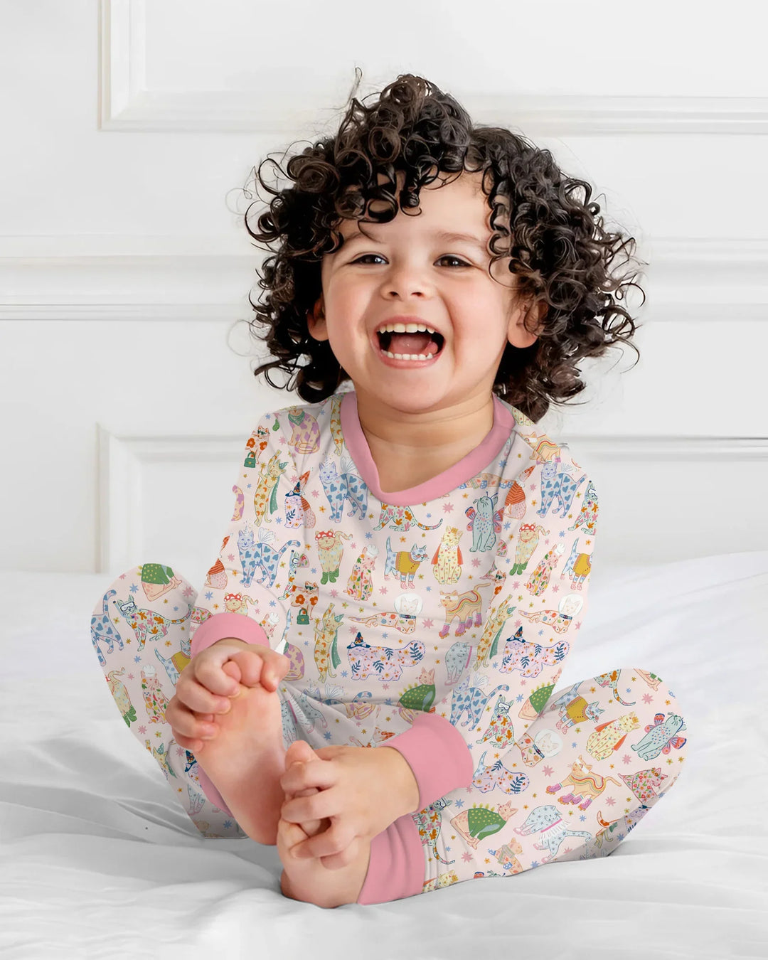 Zweiteiliges Langarm-Pyjama-Set mit Sommerfrüchten