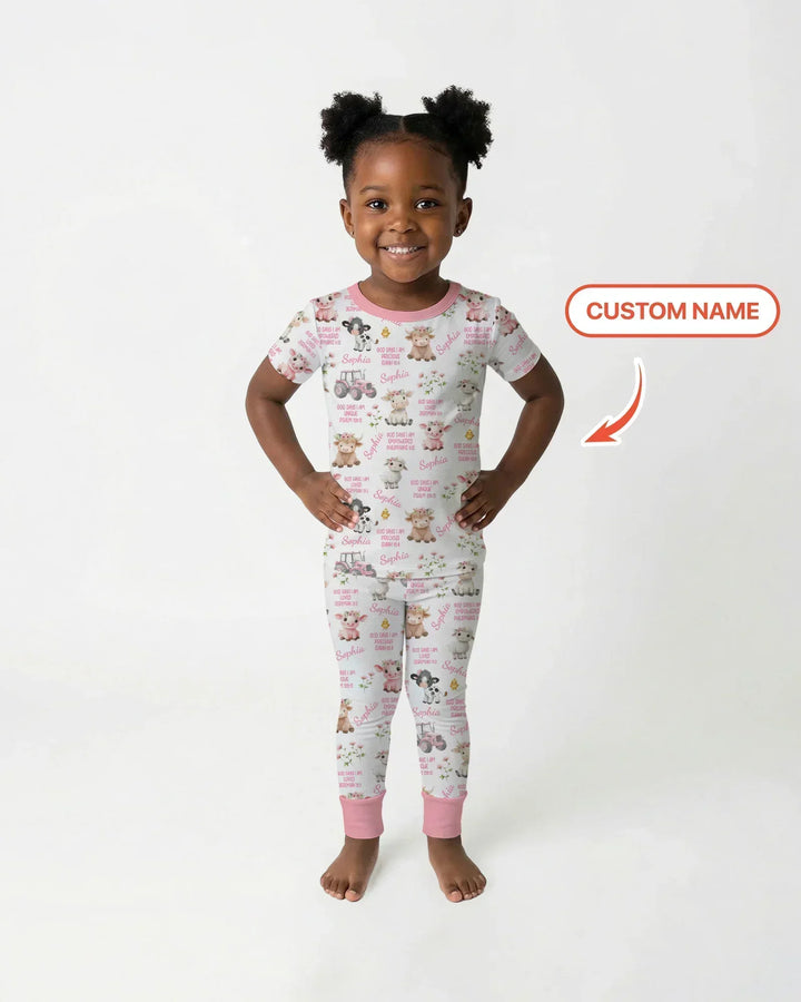 Zweiteiliges, kurzärmliges Pyjama-Set mit Marienkäfern