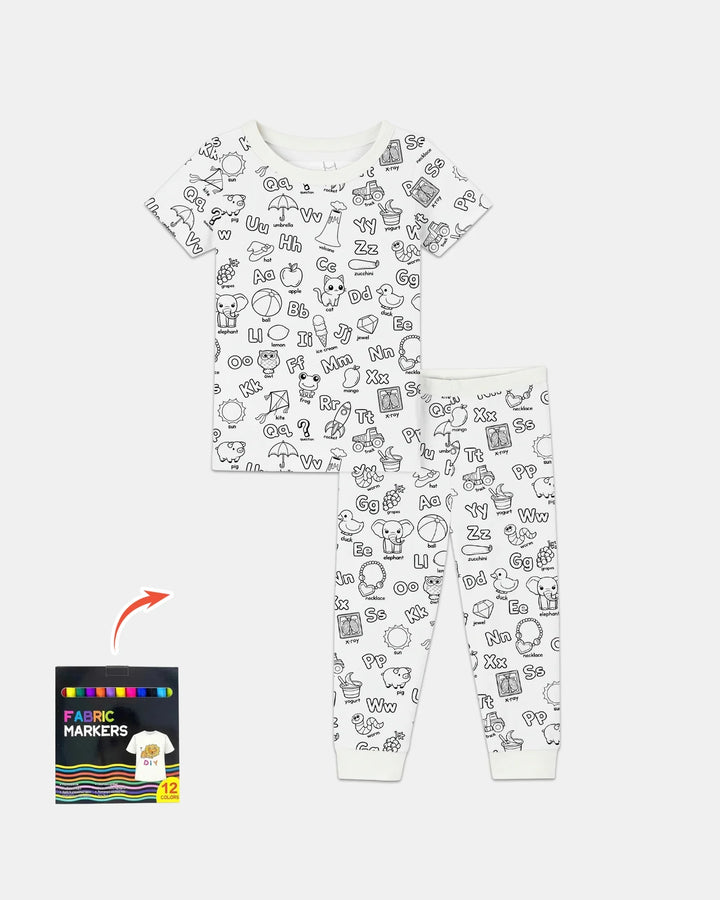 Zweiteiliges, kurzärmliges Pyjama-Set mit Marienkäfern