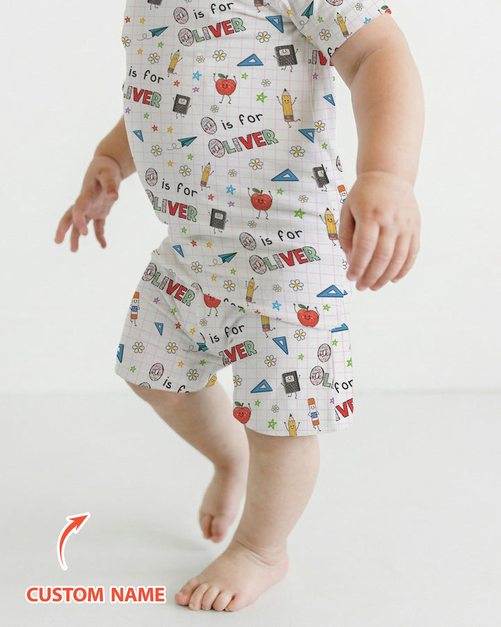Schlafanzug-Set zweiteilig, kurze Ärmel, kurze Hose, Bambus