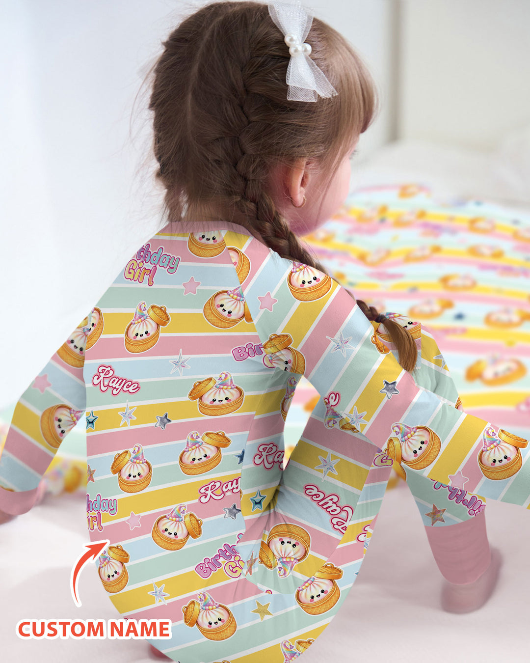 Custom Dumpling Birthday Girl  Bamboo Convertible Zippy
