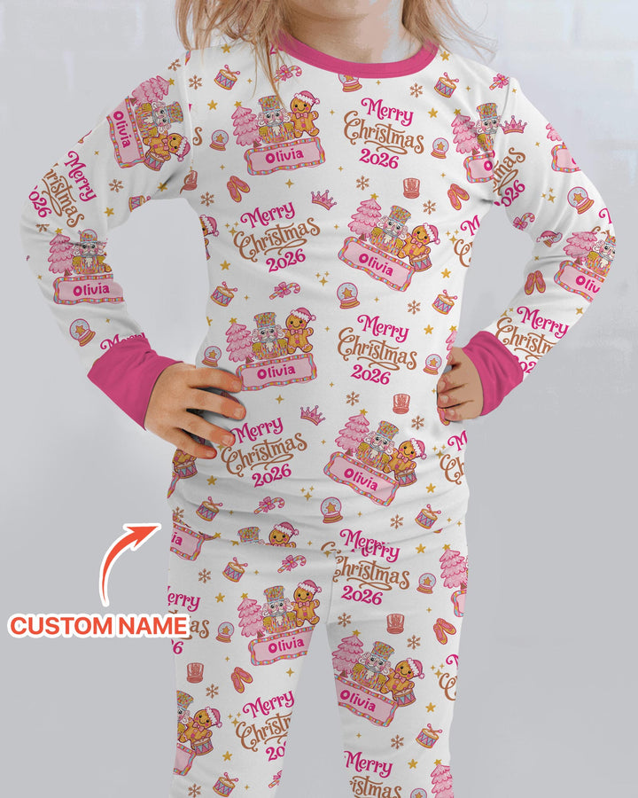 Custom Name Nutcracker Christmas Tale Bamboo Two Piece Long Sleeve Pajama Set