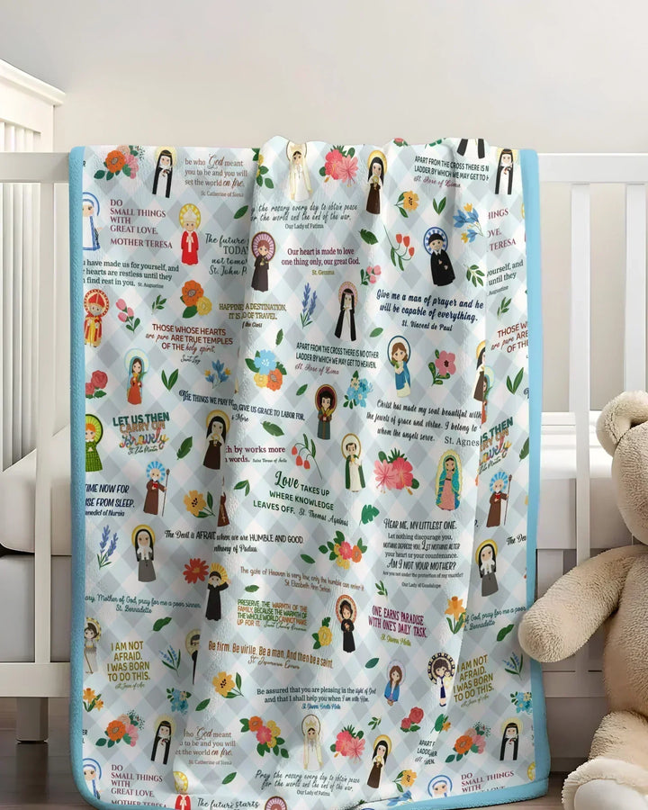 Catholic Saint Quotes Bamboo Blanket