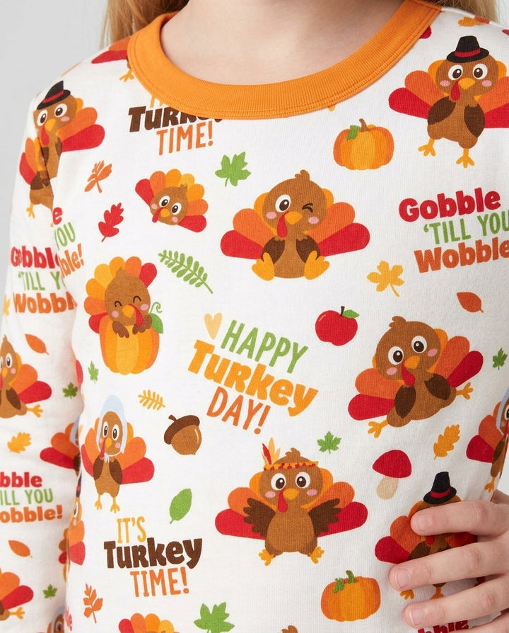 Happy Turkey Day Bamboo Two Piece Long Sleeve Pajama Set