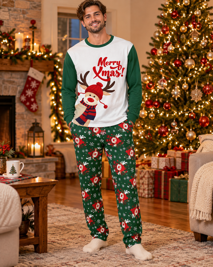Merry Reindeer Nights Bamboo Men's Pajama Set