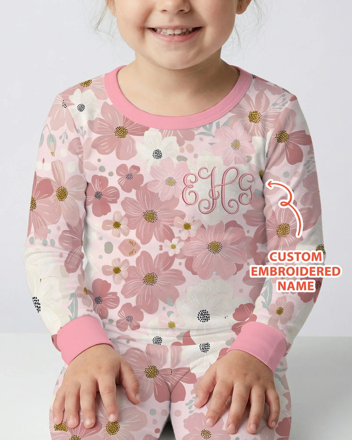 Zweiteiliges Langarm-Pyjama-Set mit Sommerfrüchten