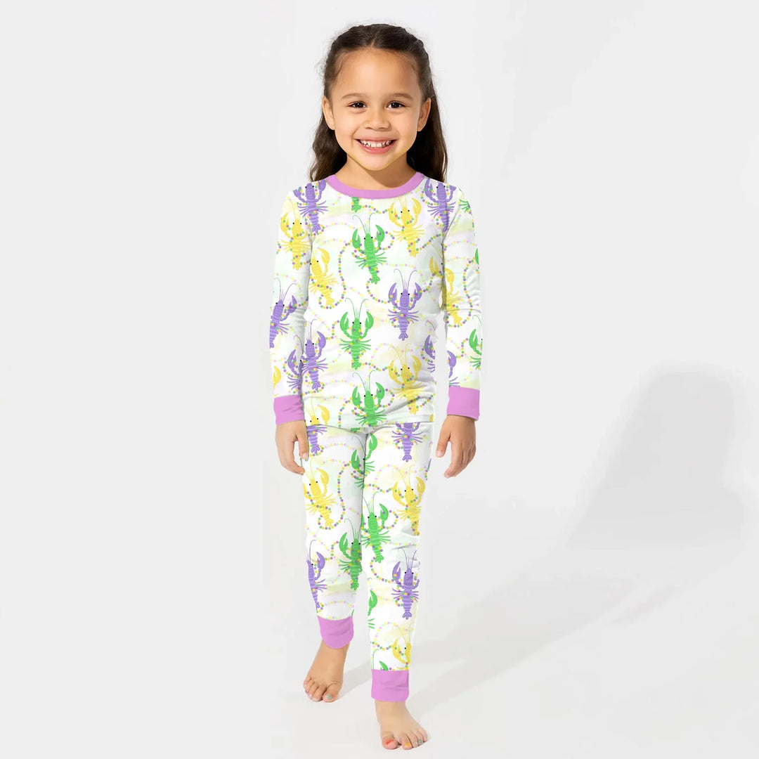 Zweiteiliges Langarm-Pyjama-Set mit Sommerfrüchten